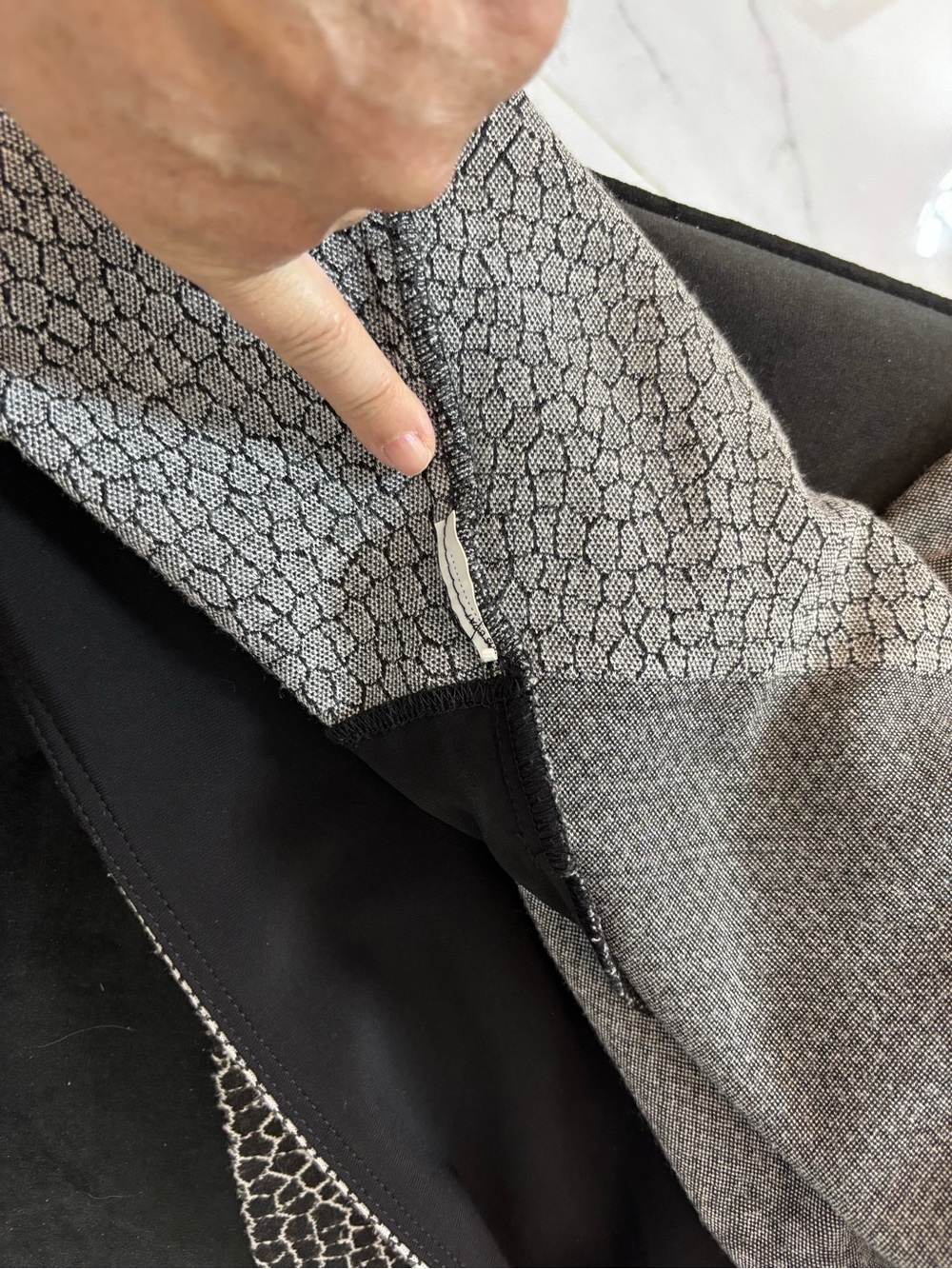 Joseph Ribkoff Black and White Patterned Jacket R1 - Picture 13 of 15